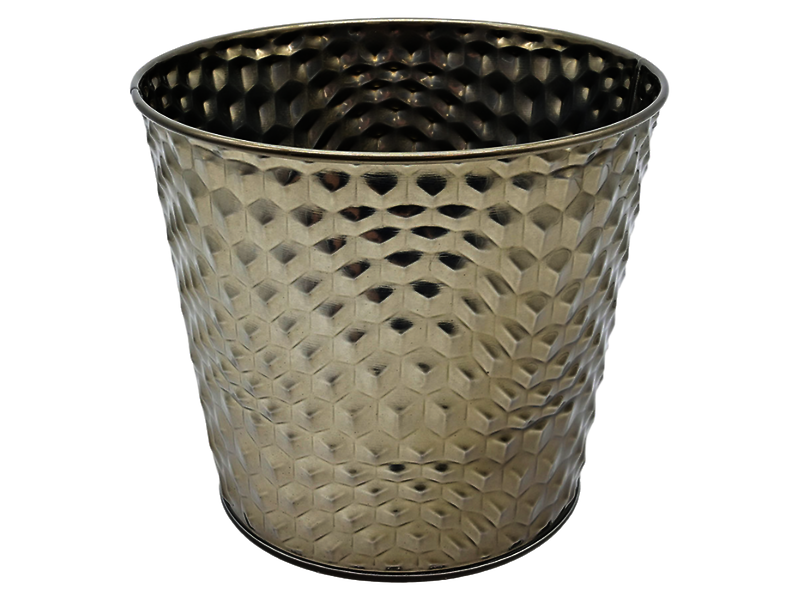 Osłonka na doniczkę metalowa 15 cm srebrna