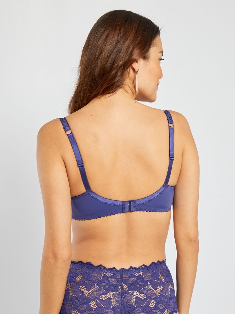Sutiã Volumizador de Renda 'Sans Complexe' - AZUL