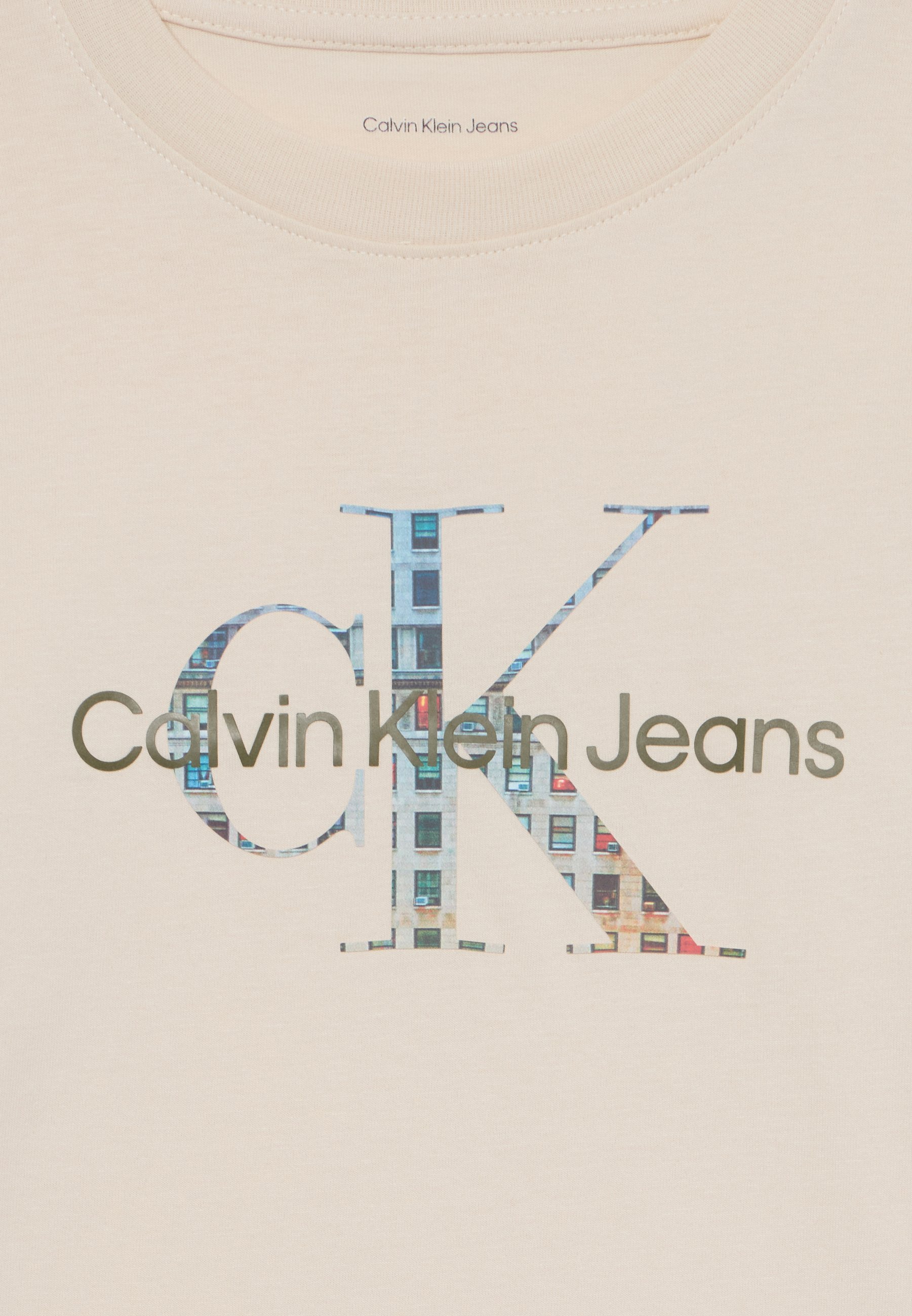Calvin Klein Jeans MONOLOGO UNISEX - Top met lange mouwen - witgrijs