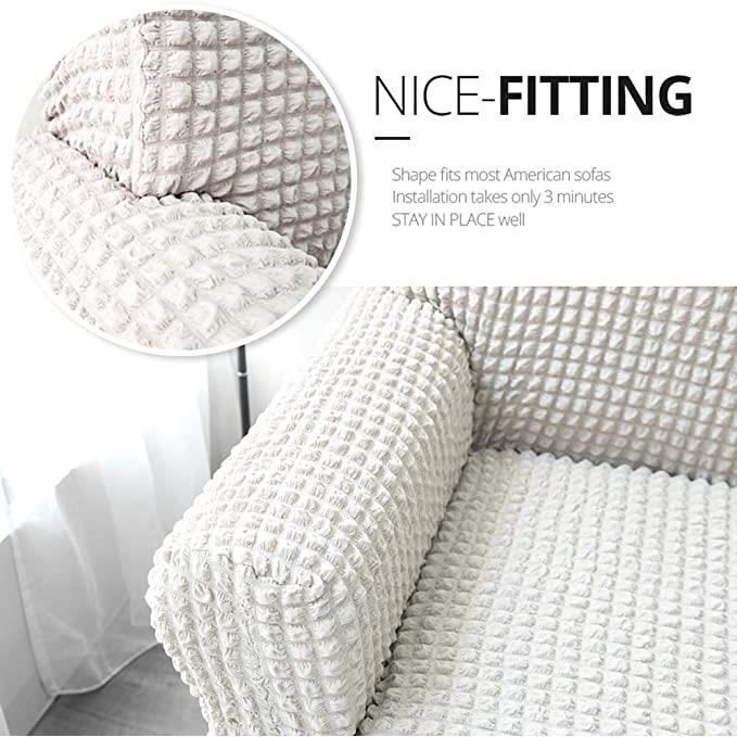 XJYDNCG trekk til 3-seters sofa (190-245 cm) - Super Stretch - Hvit