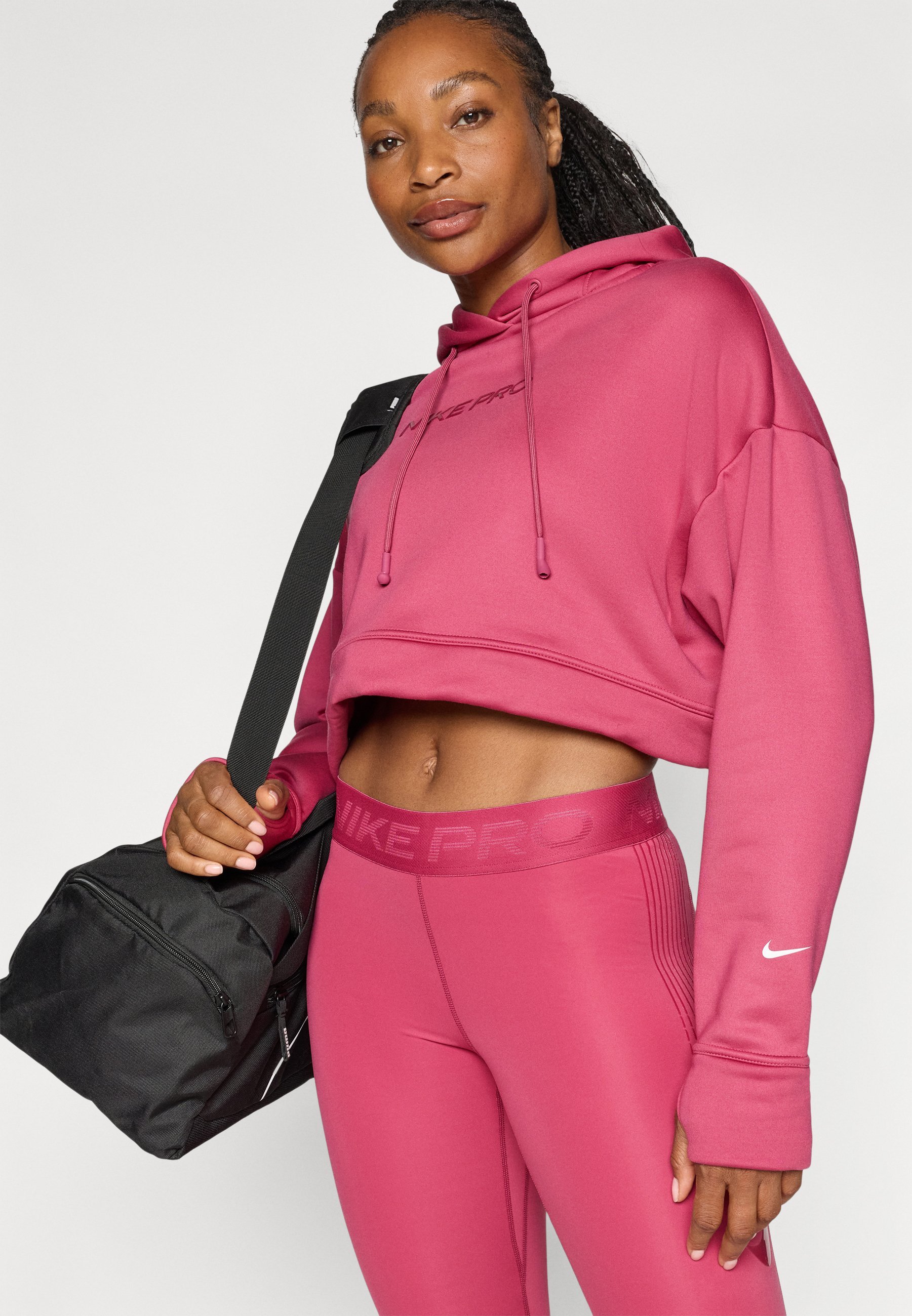 Nike Performance HOODIE - Hoodie - zoetbiet/wit