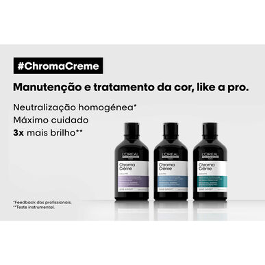 L'Oréal Professionnel Serie Expert Chroma Crème Blue Dyes Shampooing, Shampooing neutralisant orange pour cheveux bruns, 300 ml