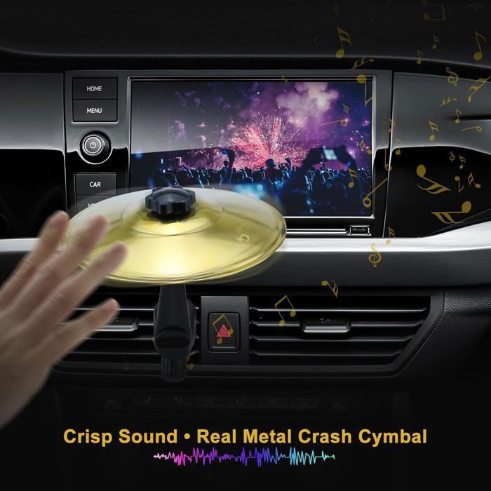 2 Pieces Mini Car Cymbals, Car Crash Cymbals Air Vent, Car Drum Cymbals for Music Lovers (Gold)
