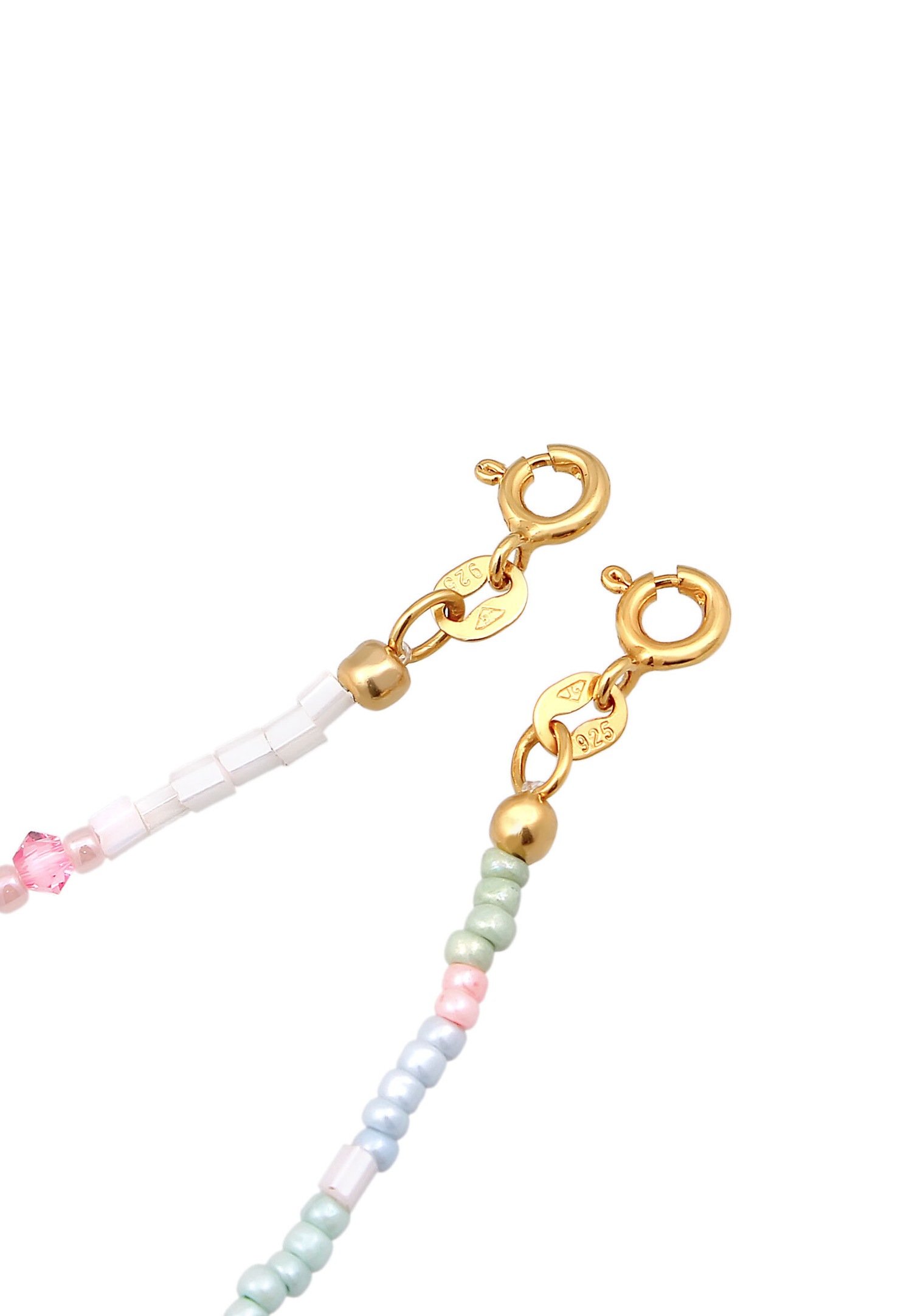 Elli Enfants perles de verre pastel set de 2 en argent sterling 925 plaqué or