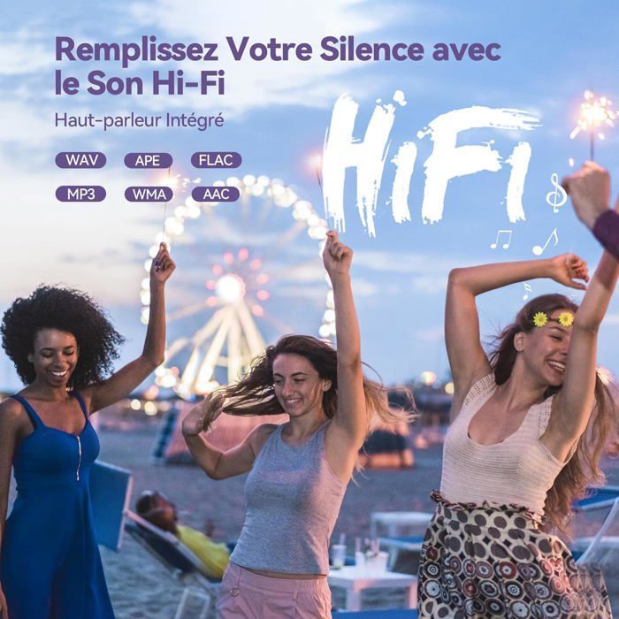 Lecteur MP3 - AGPTEK - 64Go - Bluetooth 5.3 - Écran 2.4'' - Haut-parleur HiFi