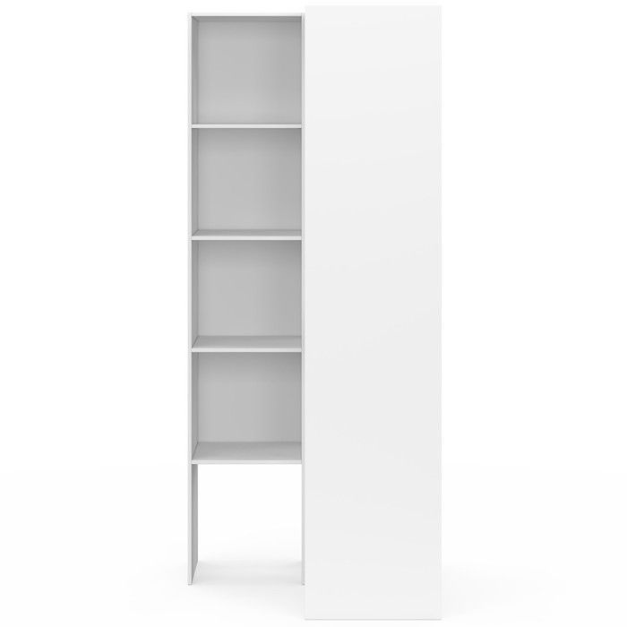 IDMARKET Dressing d'angle modulable L. 90 / 127 cm MELMAN double penderie + étagères blanc