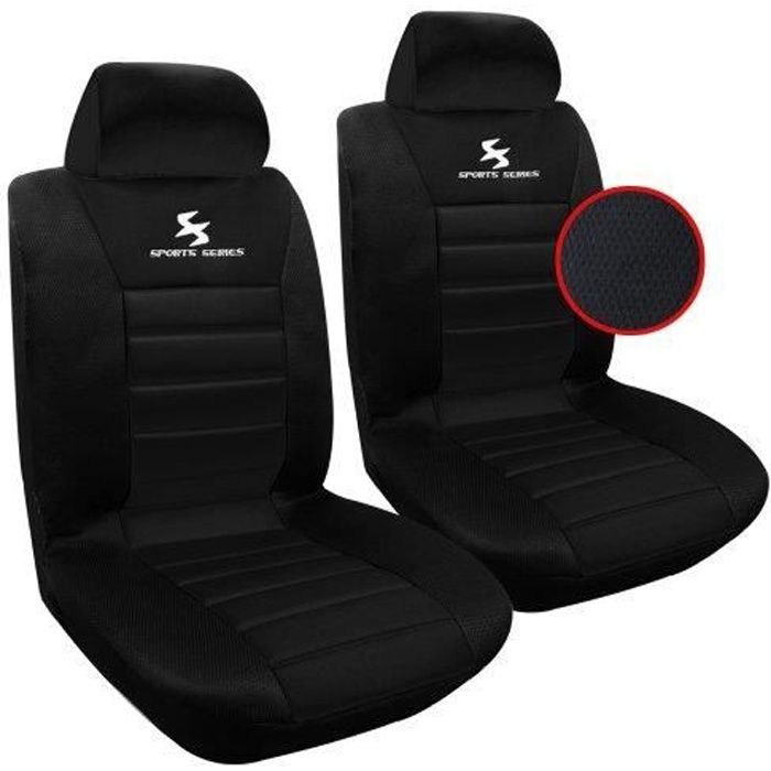 Funda universal para asientos de coche WOLTU AS7254-2 para 2 plazas, color negro.