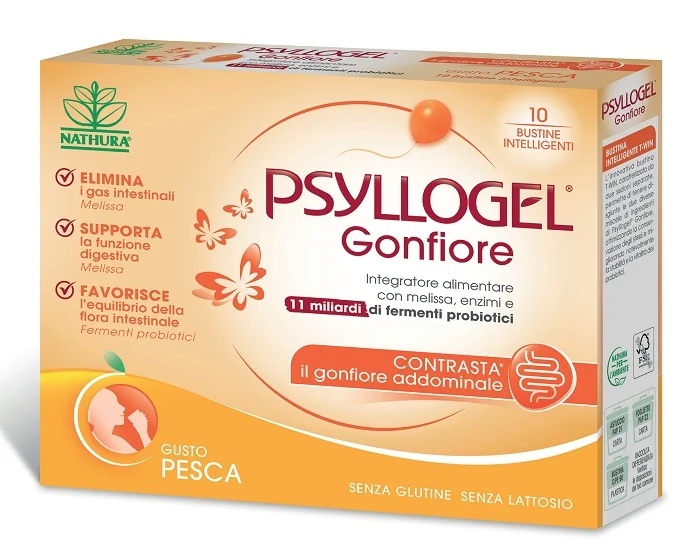 PSYLLOGEL Psyllogel Voedingssupplement ter ondersteuning van zwelling en darmfunctie 10 zakjes met probiotische fermenten