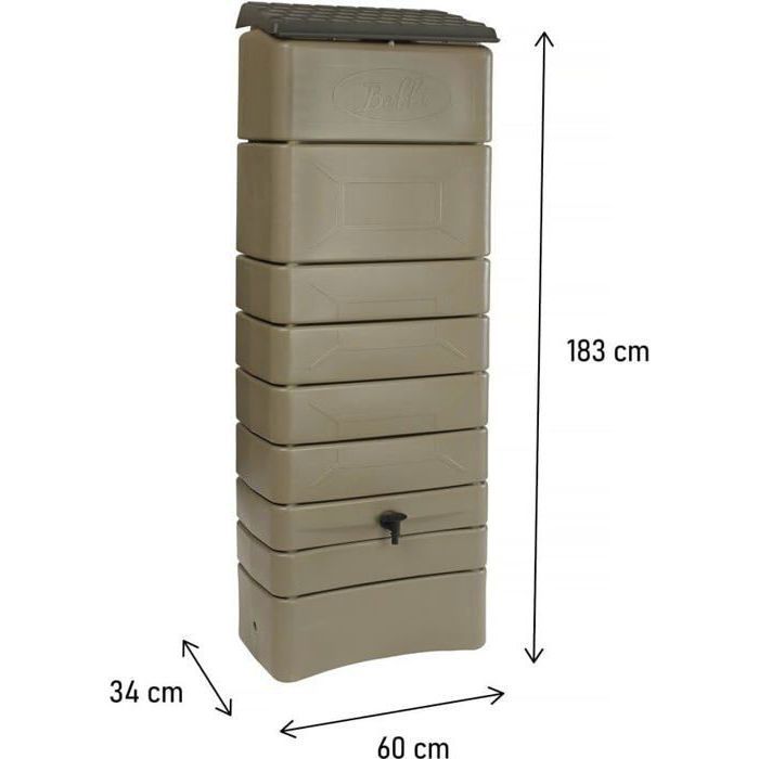 Wall-mounted rainwater harvesting tank - 300 liters - Taupe