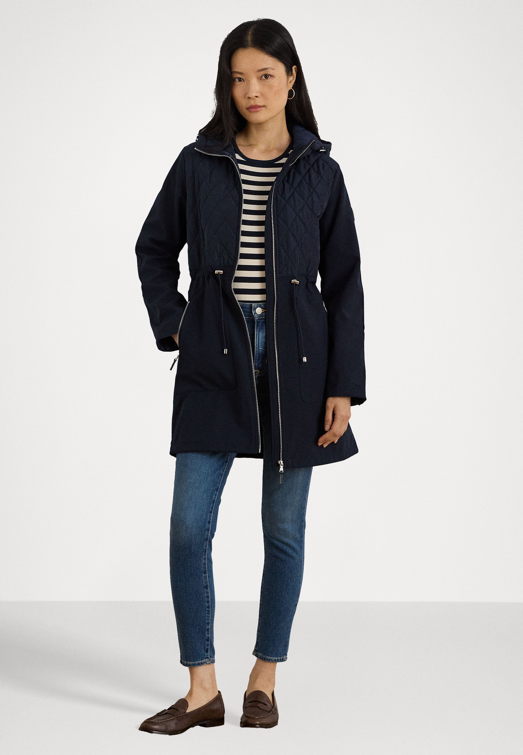 Veste matelassée à capuche et col montant Lauren Ralph Lauren Petite - Parka - marine