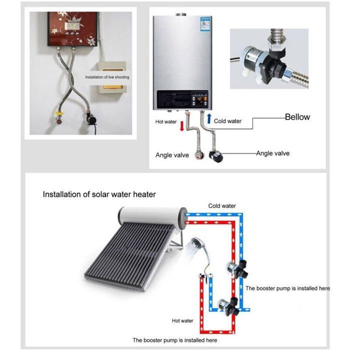 8V-24V DC circulation pump for solar water heater, shower, underfloor heating, G1/2 male thread --