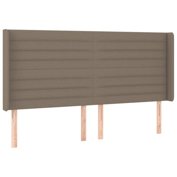 Wezgłowie Taupe 163 x 16 x 118/128 cm Tkanina vidaXL