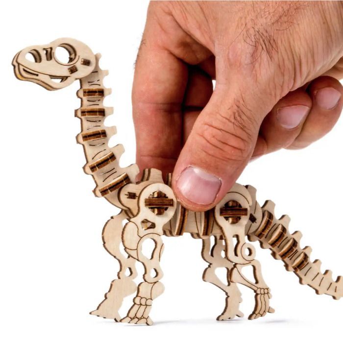Houten stadsbouwset met 50 onderdelen: Diplodocus, inclusief 3D-mechanisme.