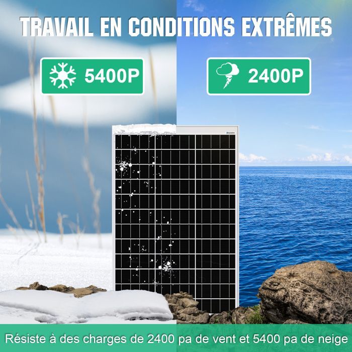 Kit de paneles solares ECO-WORTHY de 170 W y 12 V, paneles solares fotovoltaicos para autocaravanas, caravanas, embarcaciones y hogares.