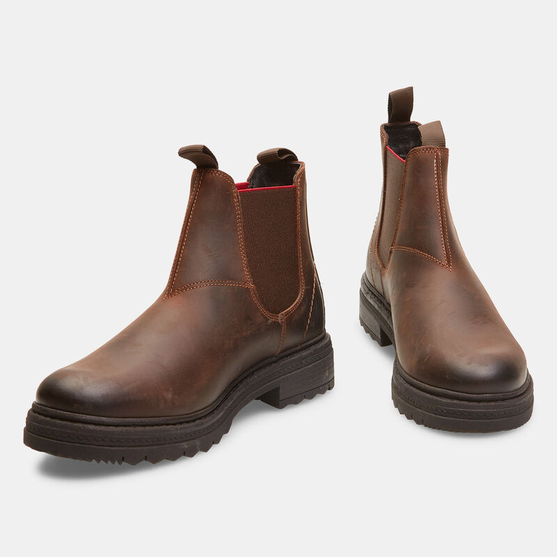 Skórzane buty typu Chelsea z podeszwą torową