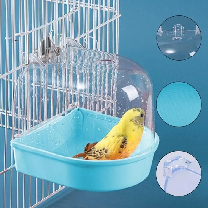 Vaschetta per pappagalli - ULISEM - Plastica spessa - Posatoio integrato - Fondo in rete antiscivolo