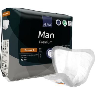 Abena Man Premium Unique Barrier Formula 2 -suojasiteet miehille inkontinenssin kanssa 15 kpl 15 kpl