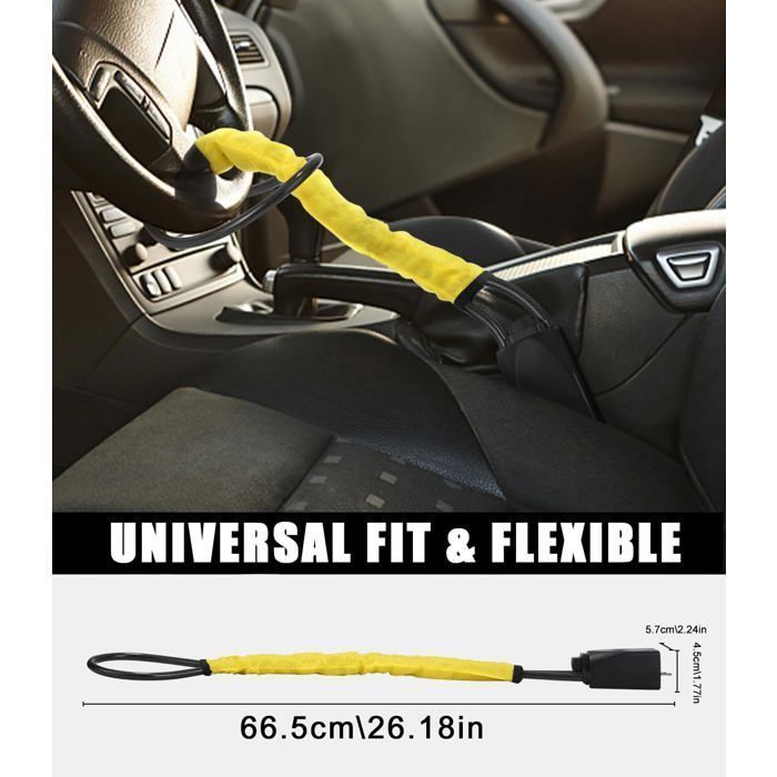 Bloqueo de volante para coche, sistema antirrobo para seguridad automotriz, bloqueo universal de acero inoxidable para volante con 3 llaves.