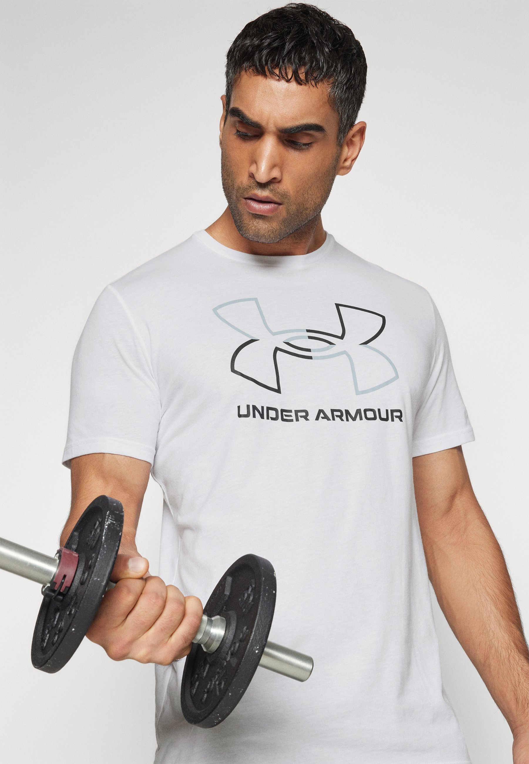 Under Armour FOUNDATION - T-shirt de sport - blanc/noir