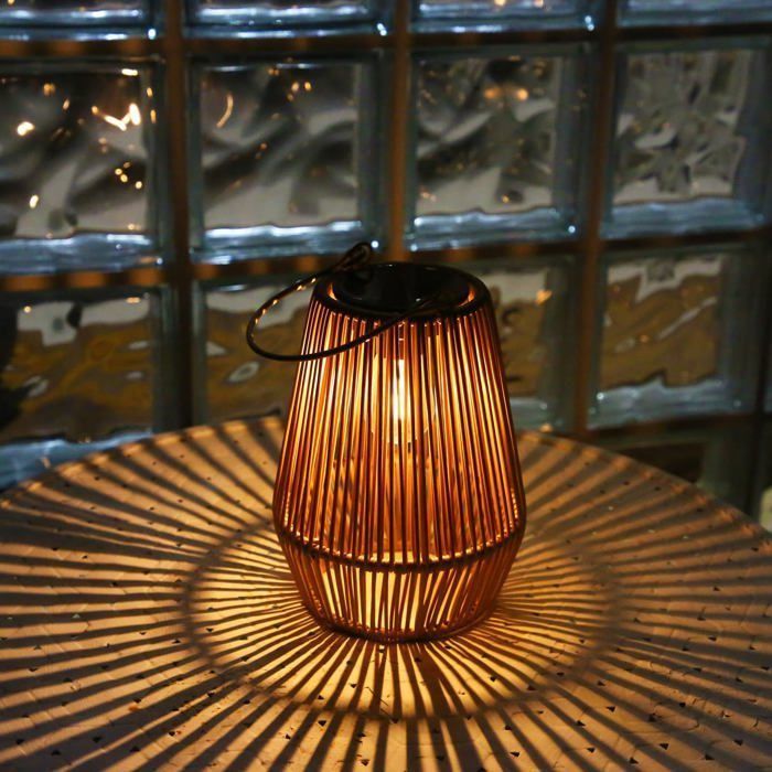 Farol solar de jardín para exteriores, 2 luces solares exteriores IP65 hechas a mano, faroles solares colgantes ideales para jardines.