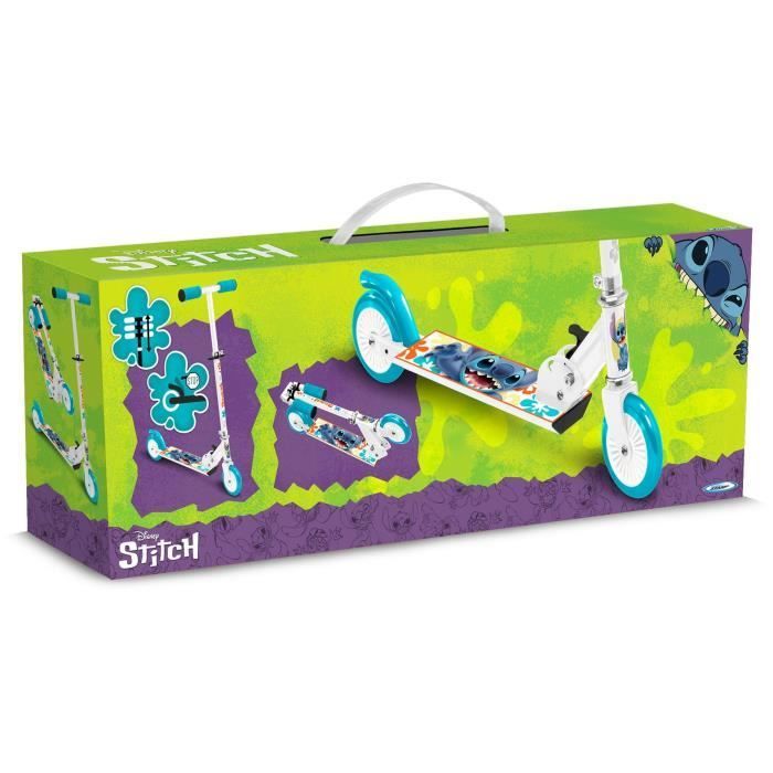 Patinete plegable - DISNEY - STITCH - Mecanismo de plegado seguro - Freno de pie trasero - Altura ajustable