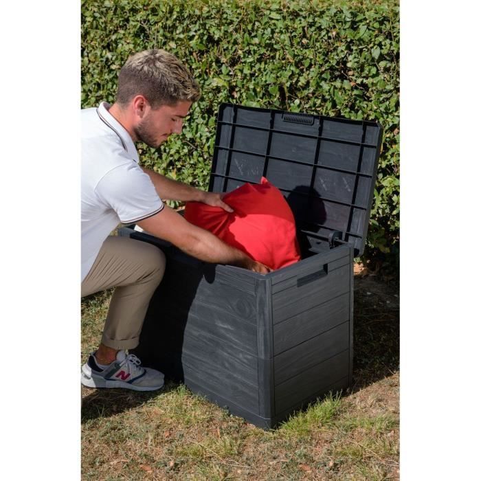 Coffre de rangement TOOMAX en résine 160 litres gris Woody's 77,5 x 44,5 x 52,7 cm