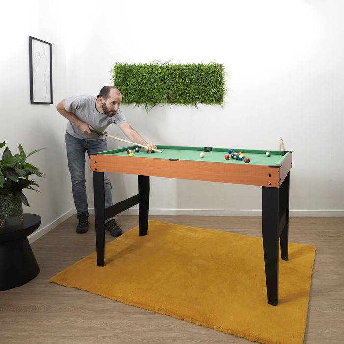 Mesa de bilhar - Mister Gadget - Compacta - Elegante - Marrom e Preta