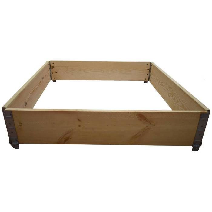Verhoogd tuinbed van natuurlijk hout, 1000x1000 mm