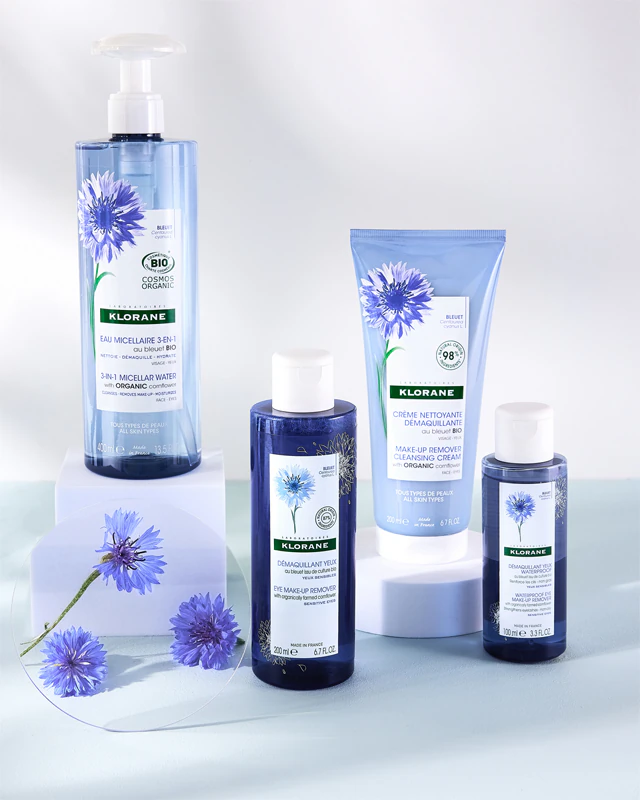Demaquilante suave para olhos sensíveis Klorane Cornflower