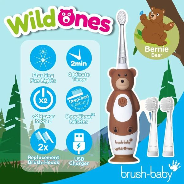 Dětský dobíjecí zubní kartáček Brush Baby WildOnes™ Bear
