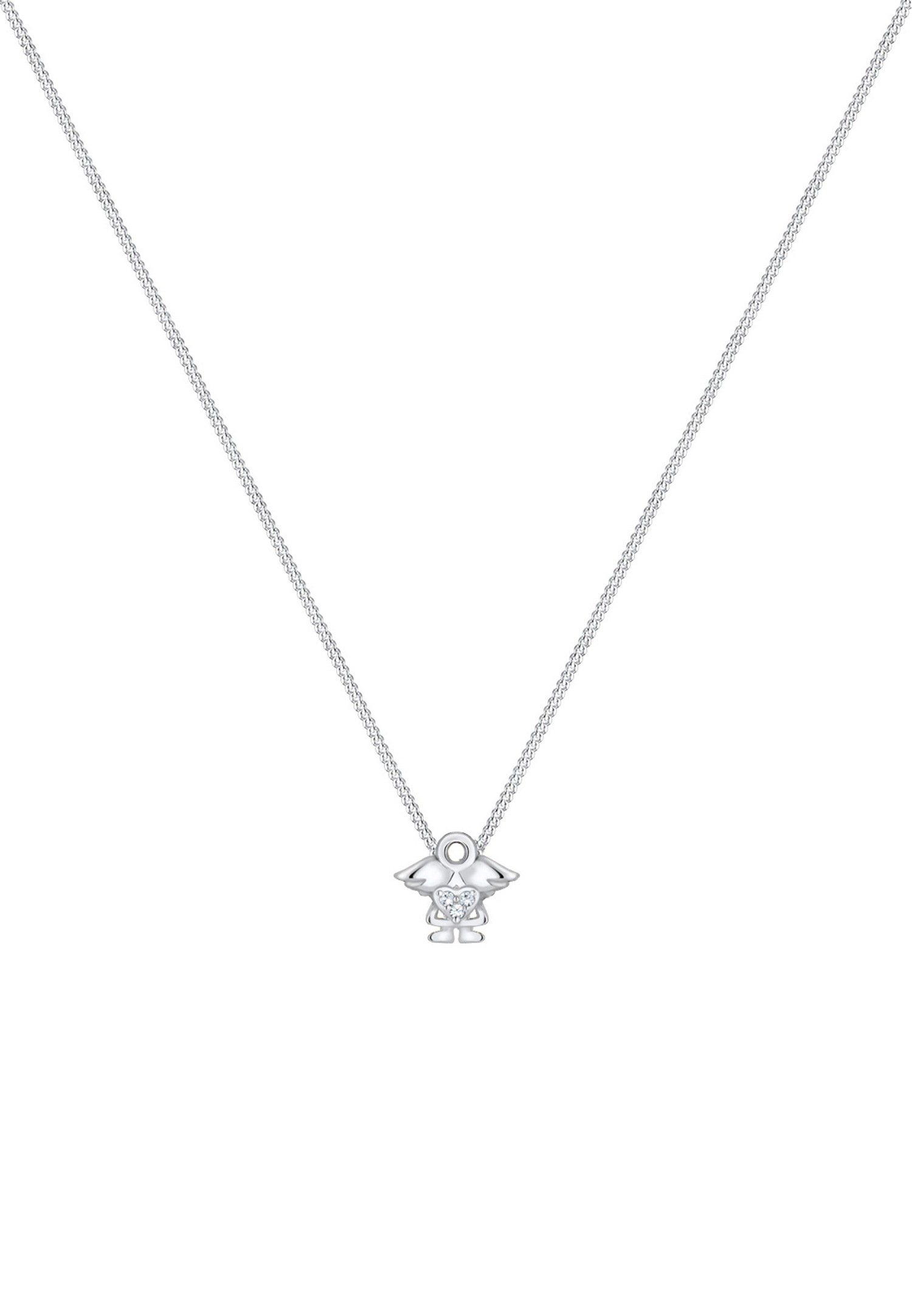 Elli Femme Ange avec Cristal Enfant - (925/1000) Argent