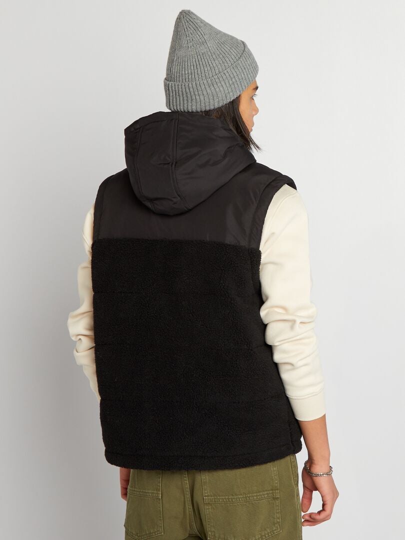 Mouwloos Sherpa-jack - Zwart