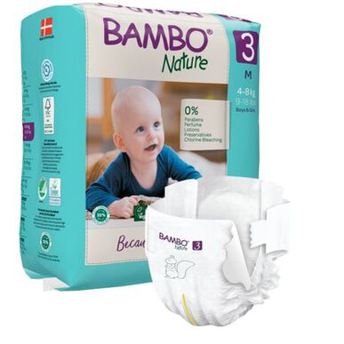 Bambo Nature Gutter & Jenter 0 % Parfyme Miljøvennlige Babybleier Størrelse 3 4–8 kg 28 enheter