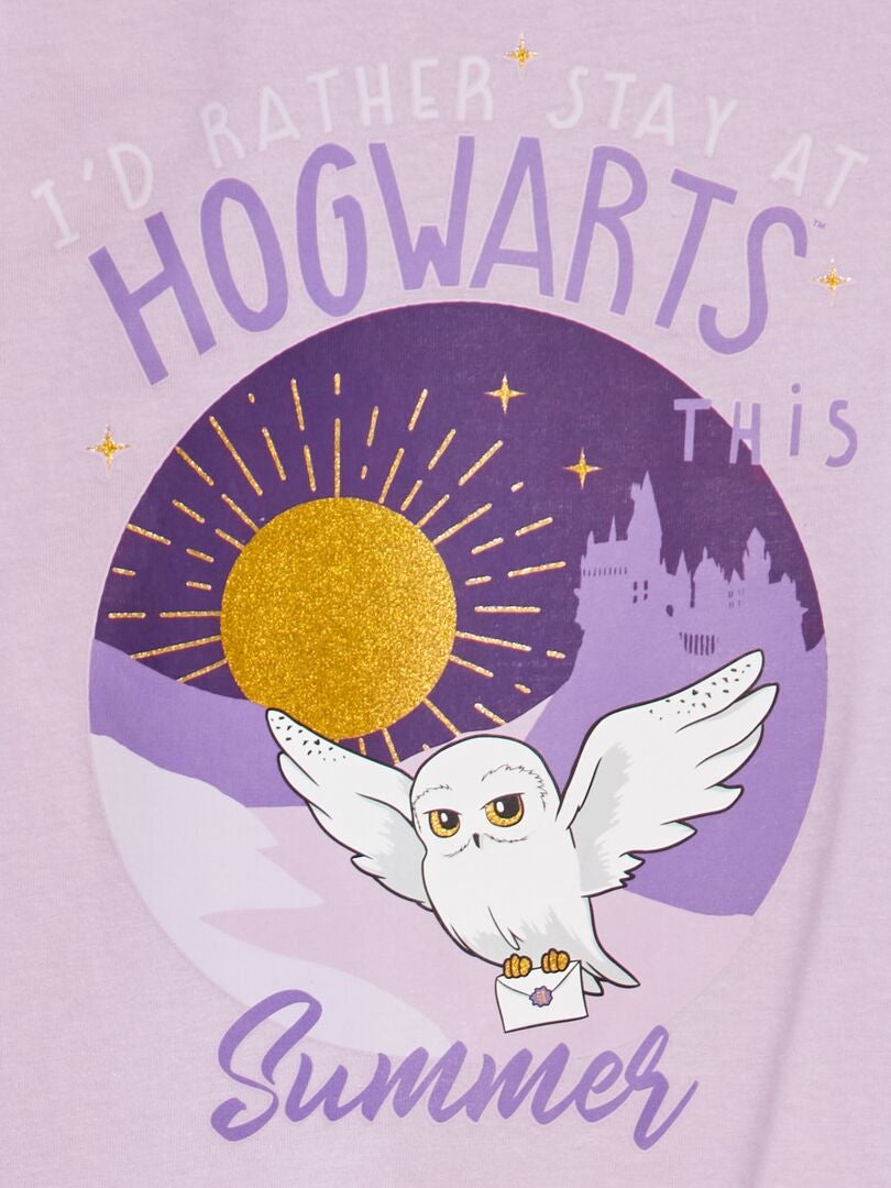 Conjunto de pijama Harry Potter de 2 peças - camiseta + calça - ROXO