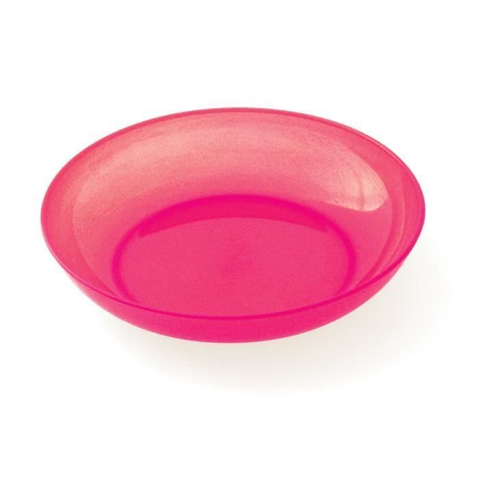 Piatto in polipropilene MILL'O BABY adatto al microonde, 18,5 cm, rosso granata traslucido