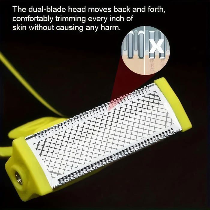 Rasoir électrique pour homme avec 4 Têtes Interchangeables, Tondeuse Barbe Hybride 360° , double rasage humide et sec