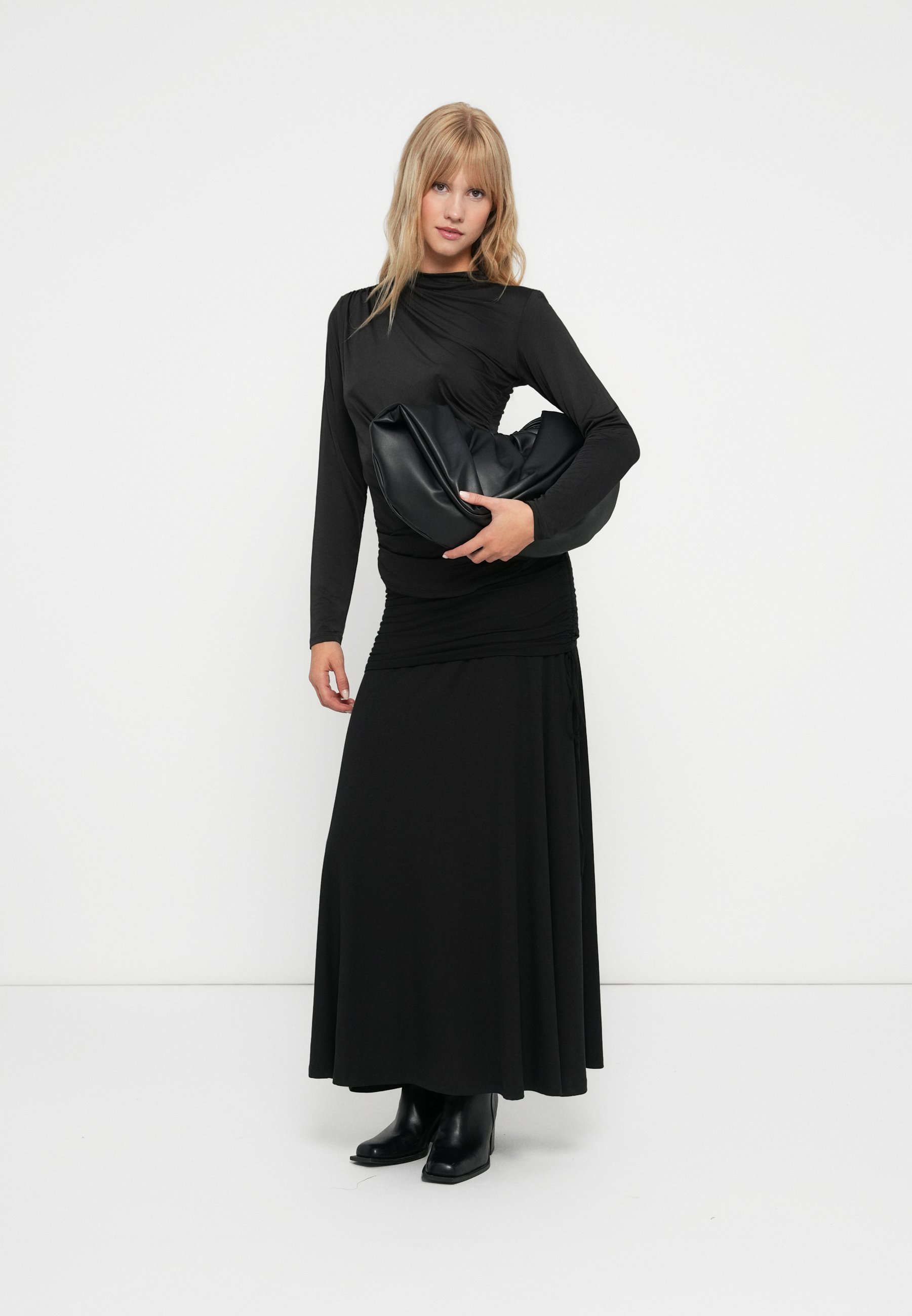 VILA VIZURNA FUNNEL NECK - Top s dlouhým rukávem - black