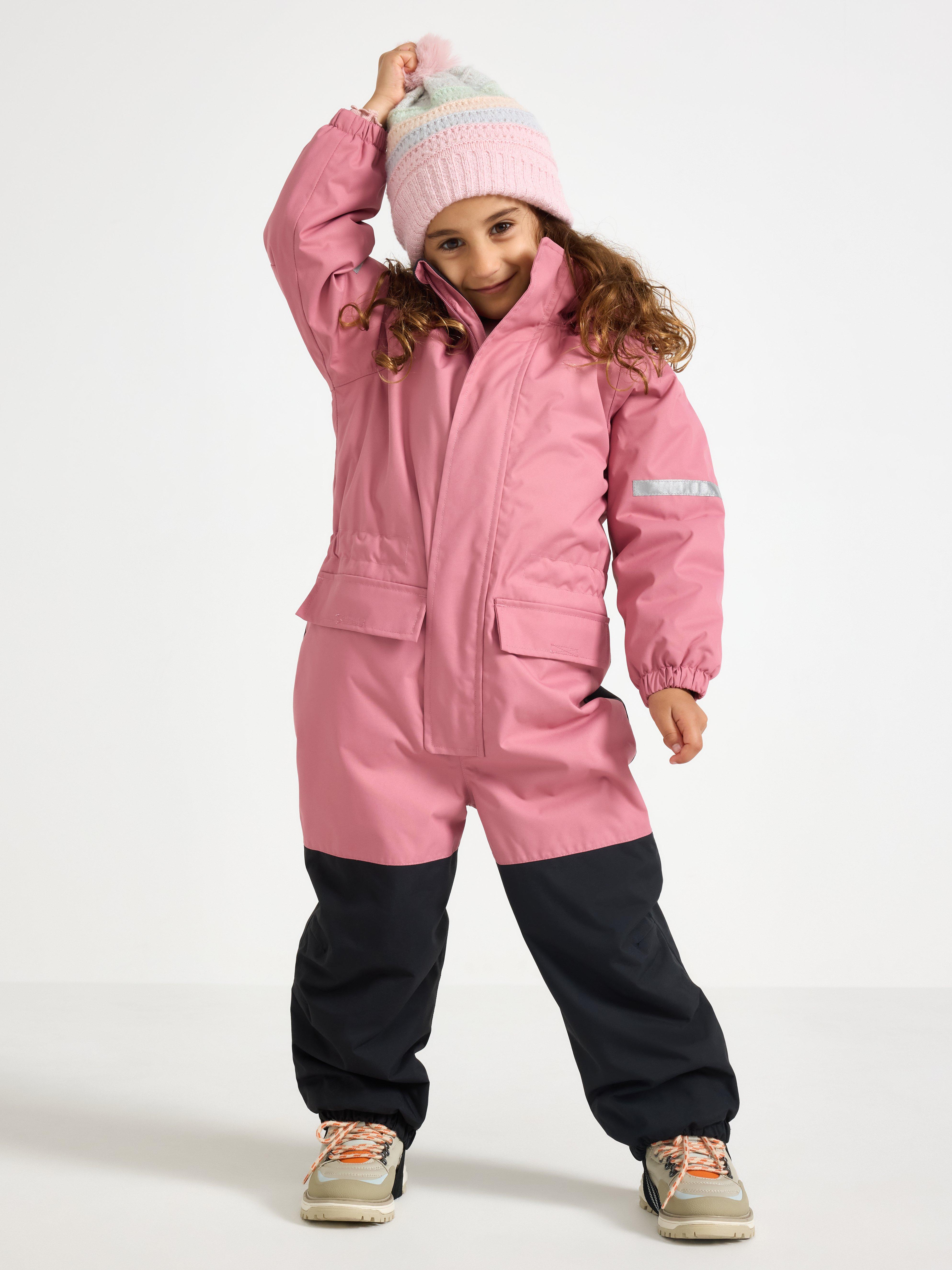 Combinaison imperméable rembourrée rose poudré