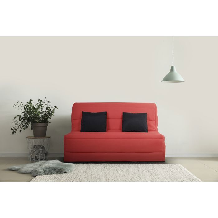 Cecilia BZ convertible sofa bed - Relaxima - Sleeping area 140 x 190 cm, pearl red