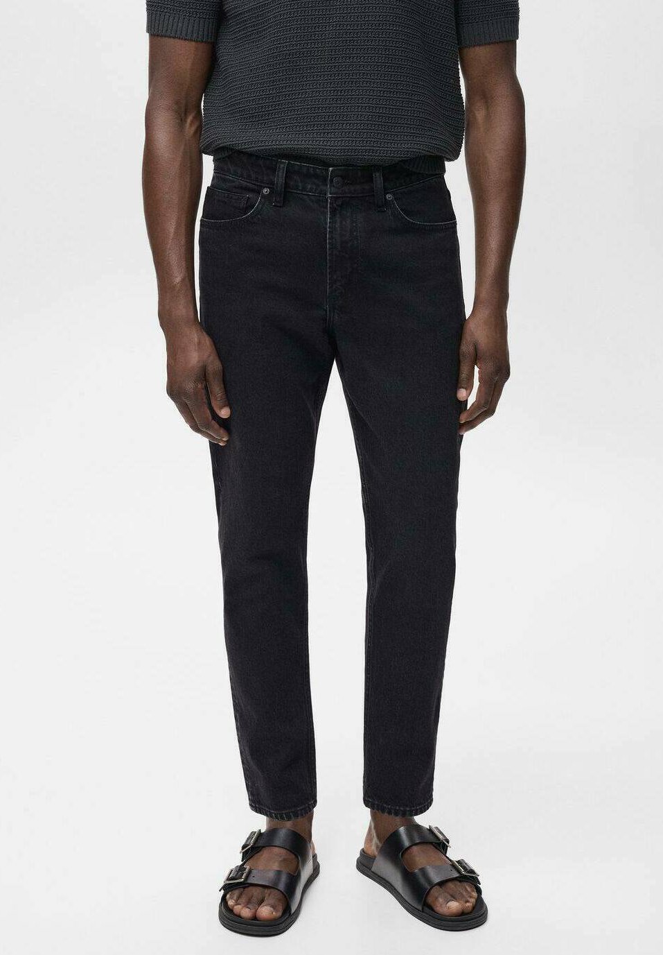 Jean Mango BEN TAPERED FIT - Coupe slim - Denim noir