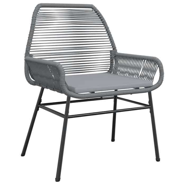 Conjunto de comedor de jardín en poliratán - vidaXL - 7 piezas - Gris - Mesa 200x100x74 cm - Sillas 57x60x86 cm