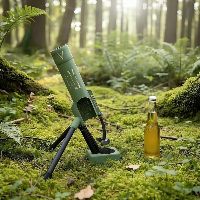 Bottle Opener - NAPASA - 51mm Mortar - Green - Automatic Bottle Opener with Cap Launcher - Tactical Design