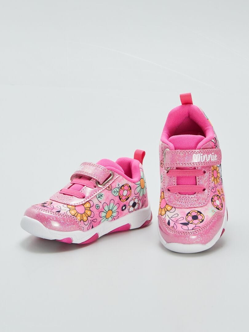 Zapatillas de lona brillantes con estampado de Minnie Mouse de Disney - ROSA