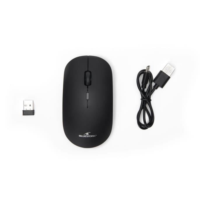 Mouse wireless - BLUESTORK - OFFICE 100 - 2.4G + Bluetooth - Ricaricabile - PC/MAC - Nero