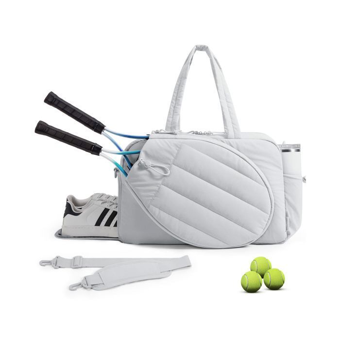 XJYDNCG Sac de Tennis Multifonctionnel pour Raquettes, Sac a Main Sportif Léger pour Hommes et Femmes - Gris