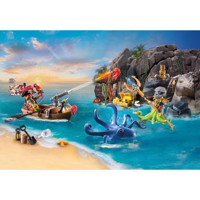 PLAYMOBIL 71636 Pirate Advent Calendar, 24 surprises, 98 pieces, Ages 4+