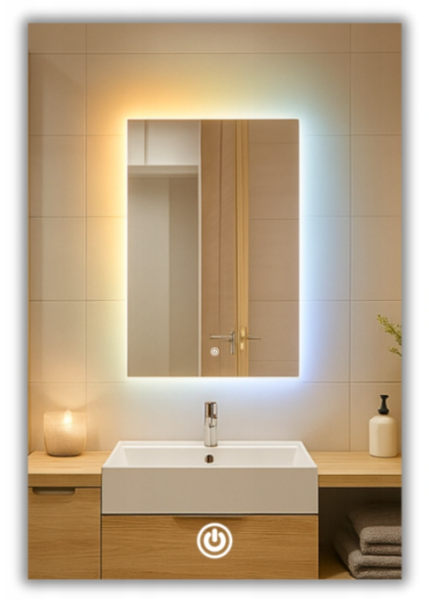 Lustro Led 60x80 Cob 608 diod/m ~ 3 Barwy ~ Ledowe Podświetlane   Włącznik