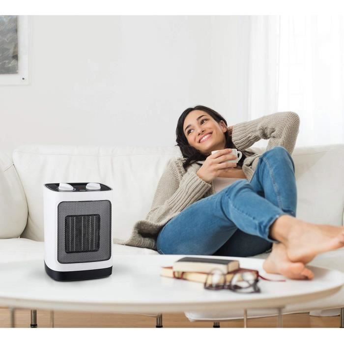 Mini ceramic fan heater 2000W - Pro Breeze - Automatic oscillation and 2 temperature settings