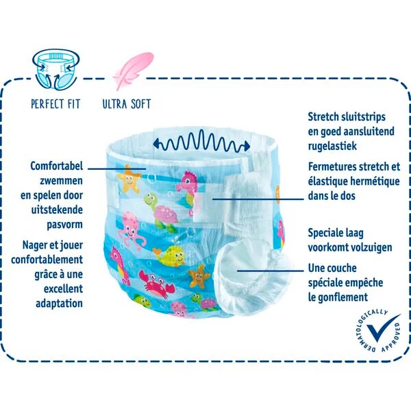 Круидват 2-3 мини-миди пелене за купање<br>14 комада