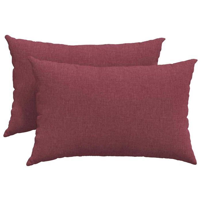 Coussins de canapé - vidaXL - Bordeaux - 60x40 cm - Housses amovibles - Rembourrage polyester - Usage intérieur